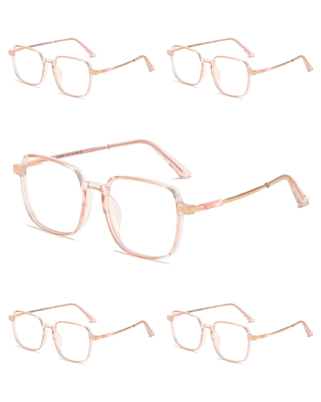 5PCS Anti Radiation Large Frame Glasses Shades for Woman Man Transition Eyeglasses Korean Replaceable Lens Women