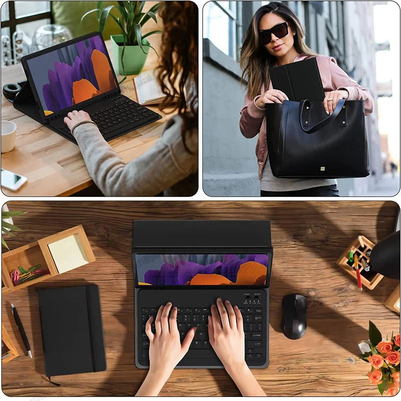 For Samsung Galaxy Tab A9 Plus 11 A8 Case Detachable Keyboard Galaxy Tab S6 S10 LITE S9 FE 10.9 10.4 S7 S8 S11 11 PLUS 12.4 13.1