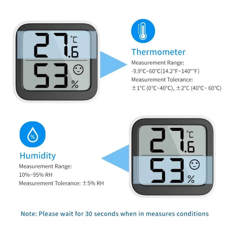 Electric Hygrometer Temperature Humidity Meter Accuracy Calibration LCD Temperature Sensor Indoor mini Thermometer