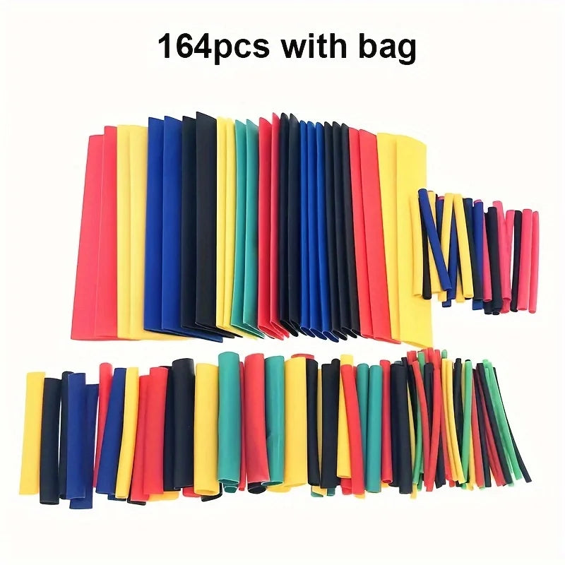 164/328PCS Heat Shrink Tubing 2:1Wire Cable Wrap Assortment Electric Insulation Tube Kit 5 Color 8 Size