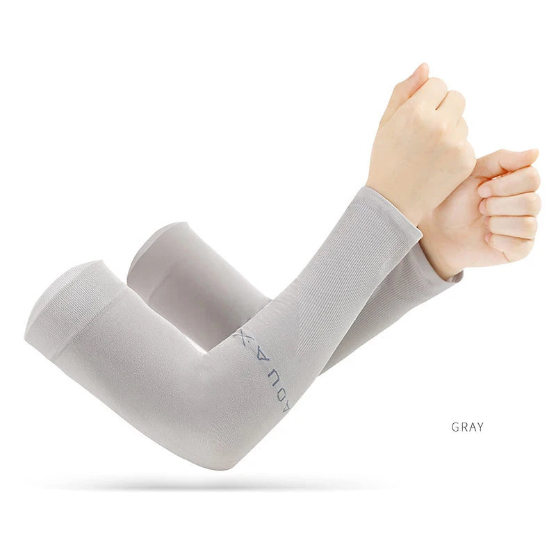Anti-UV Arm Covers for Men Women Cycling Fingerless Gloves Summer Sport Ice Silk Cool Scarf Silk Elastic Arm Covers Driving