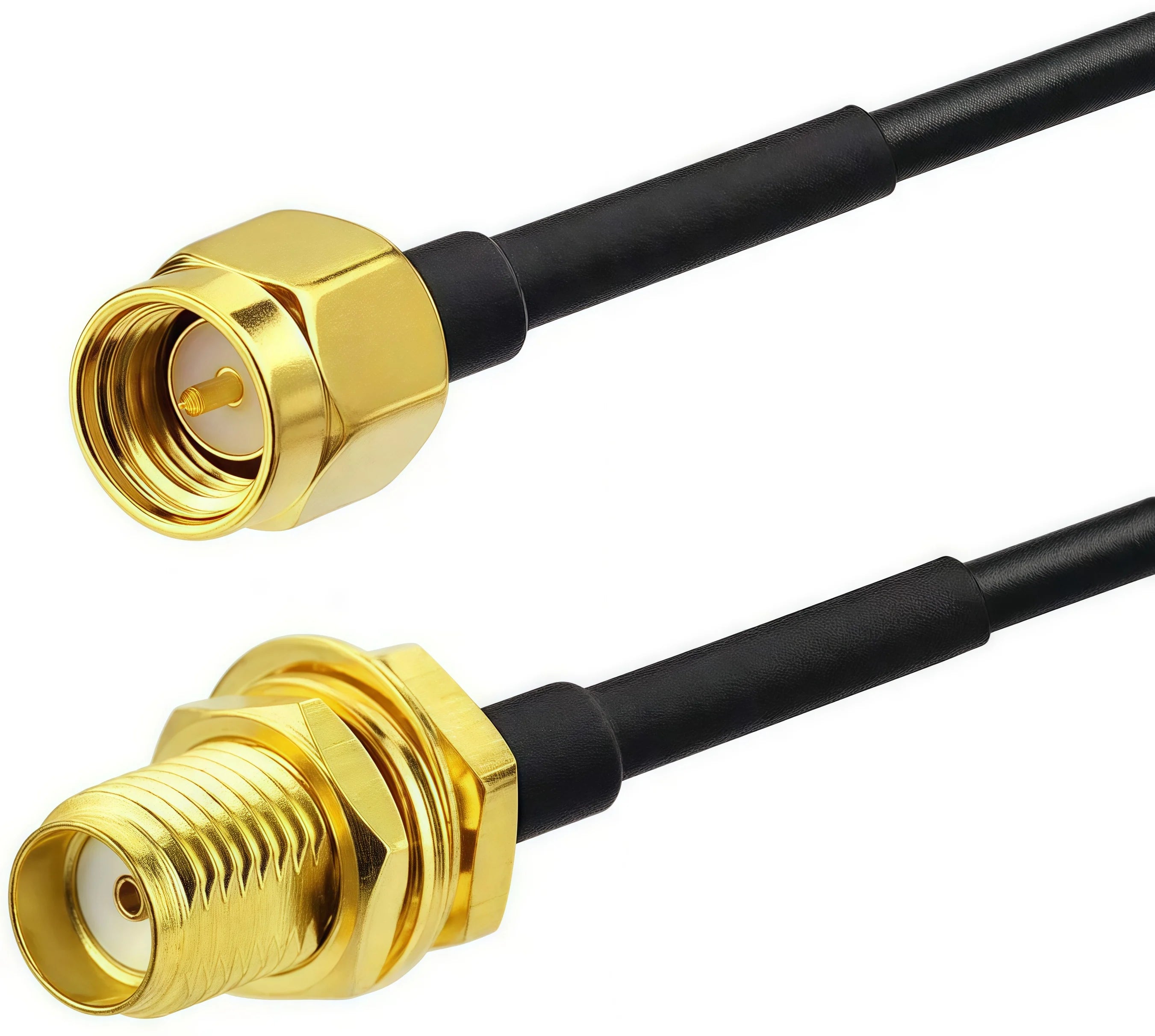 RP-SMA to SMA Extension Cable - Male to Female Coaxial Feeder Wire for WiFi Antenna/Router/RG174 Network Card