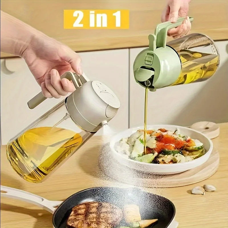 Olive Oil Mister Spray Bottle for Cooking - Cooking Oil Spray Bottle  Air Fryer Accessories - Refillable Glass Dispenser