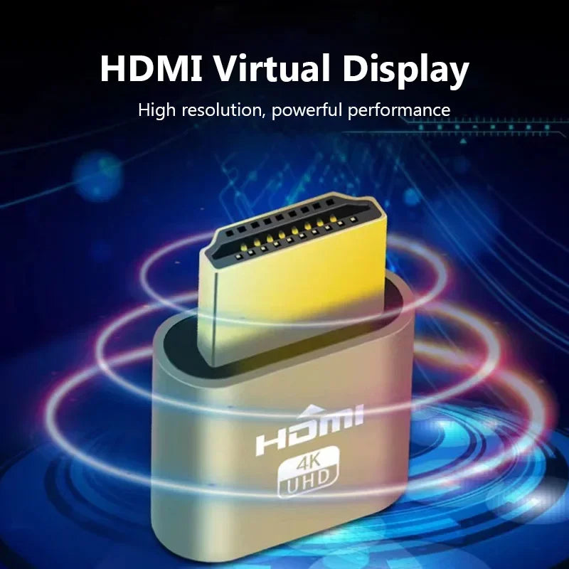 HDMI-compatible Dummy Plug Virtual Display Headless Ghost Display Emulator 4K DDC EDID Dummy Emulator Adapter For Bitcoin Mining