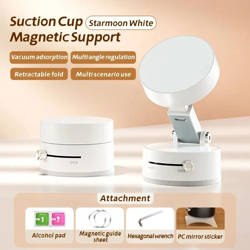 Magnetic Phone Holder Stand, Adjustable & Foldable, Strong Suction Cup, Vacuum Adsorption, Portable Multifunctional Mobile Phone