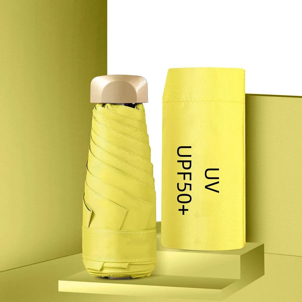 55% Off Mini Sun Umbrella Small Pocket Rain Umbrella Vinyl Folding UV Ultraviolet Protection Sun Shade Pocket Parasol Capsule