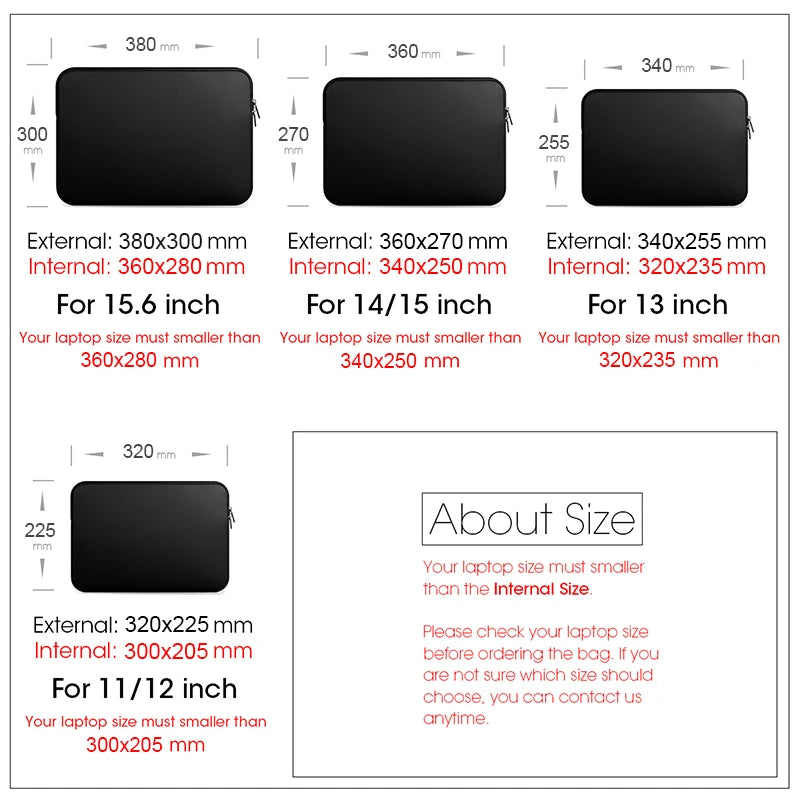 Black Laptop Bag 11 13 14 15 15.6 Inch For Lenovo Xiaomi Dell Notebook Computer Laptops Sleeve Case For Macbook Air Pro Retina