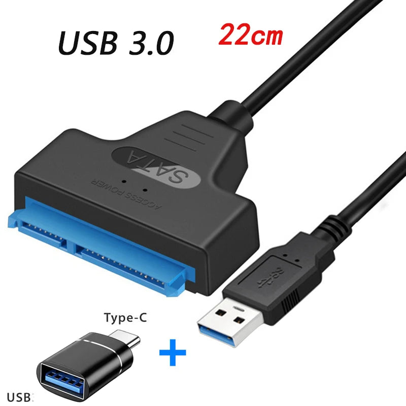 SATA to USB Cable USB 3.0 /Type-C to SATA III Hard Driver Adapter for 2.5" HDD/SSD SATA III Hard Disk Drive USB SATA Converter