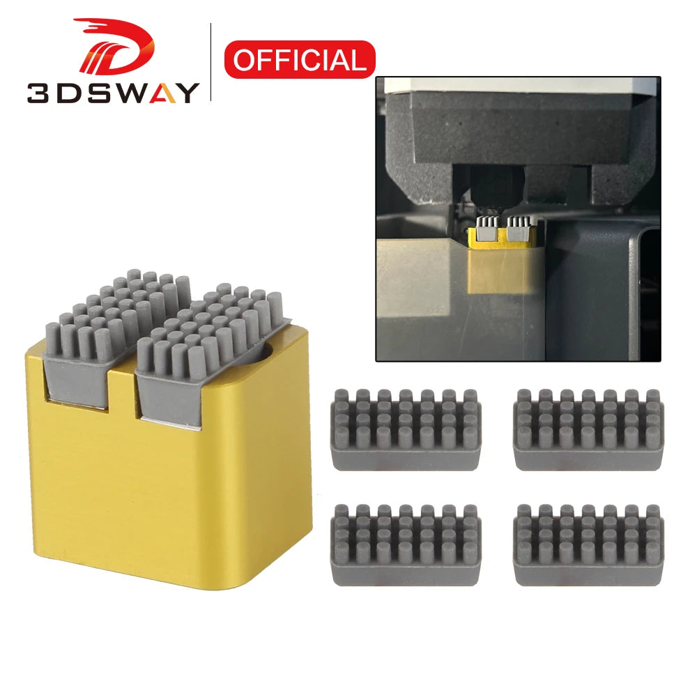 For Bambu Lab X1 P1S Series Nozzle Brush BambuLab Wiper Silicone Brush Mounted Scrubbers Print Head Cleaner Printer Head Wiping