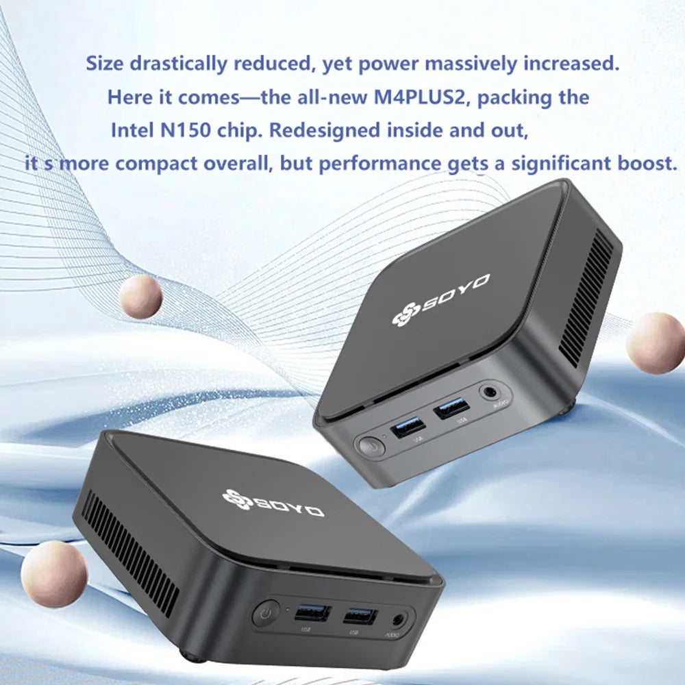 SOYO Mini PC M4 PLUS2 Intel N150 8GB 16GB RAM 256GB 512GB SSD Windows 11 Pro Mini Desktop computer for Home Business Gaming