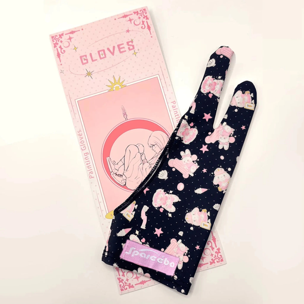 Cute Two-finger Glove for Ipad/Graphics Drawing Tablet HUION / WACOM/XP-PEN, Sweat-proof Glove for sketching Paiting Art Student