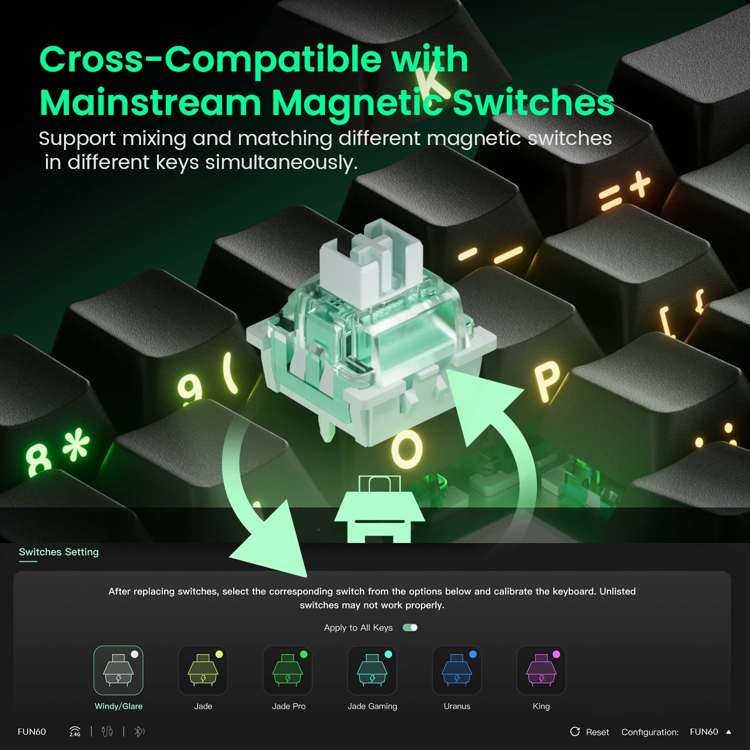 MONSGEEK FUN60 PRO&MAX HE Machanical Keyboard Magnetic Switch 60% Wireless Gaming Keyboard Rapid Trigger 8K ARGB Custom Keyboard