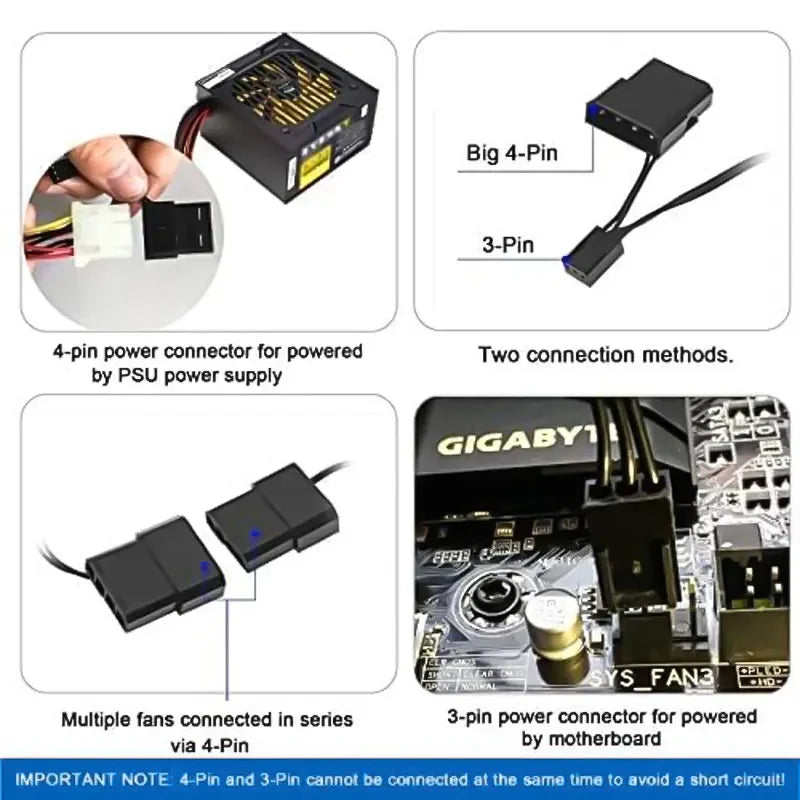 LDPCSJ 8cm 9cm 12cm Quiet Computer Fan Silent PC Fans For Computer PC Case GPU CPU Cooler Radiator Cooling