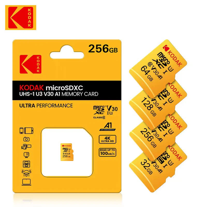 Kodak  Micro SD32GB-256GB Memory Card - High Speed Class 10 U3 UHS-I for Smartphones, Digital Cameras, Tablets and Drones