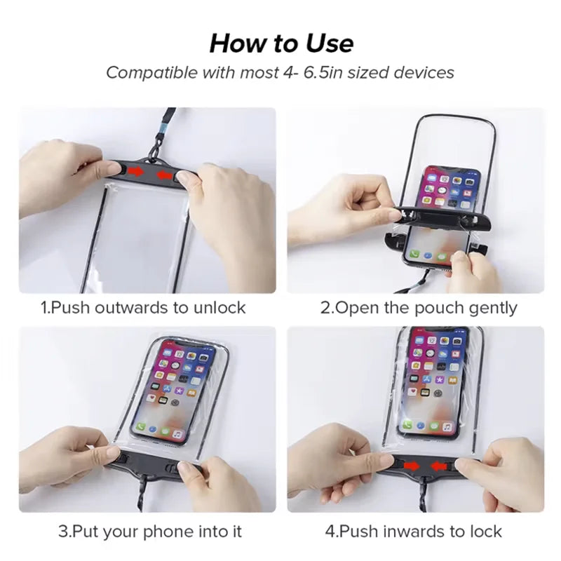 Floating Airbag Waterproof Swim Bag Phone Case For iPhone 11 12 13 14 Pro Max Samsung S23 S22 Xiaomi 13 Huawei P30 20 Lite Cover