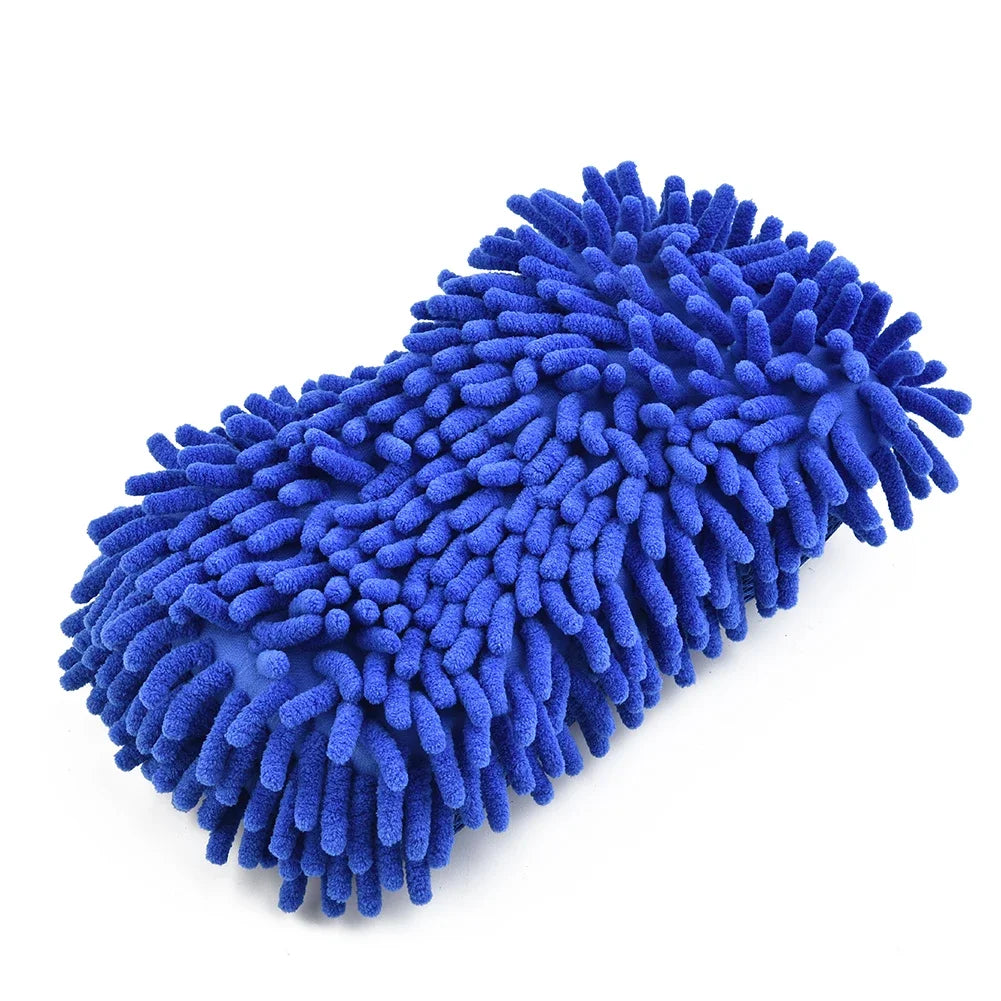 1pc Car Wash Glove Microfiber Chenille Car Wash Sponge Care Washing Detailing Brush Pad Multifunction Cleaning Tool
