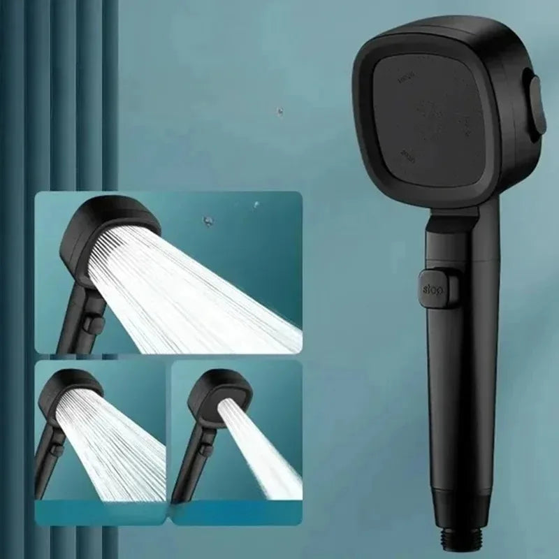 Adjustable One-Key Stop Water Shower Heads High Pressure Water Saving 3 Modes Shower Heads High Quality Bathroom Showers
