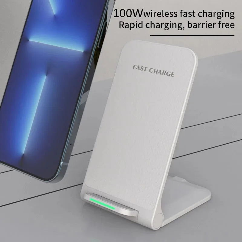 15W Foldable Wireless Charger Stand Pad Fast Charging for iPhone 14 13 12 11 XS XR 8 Samsung S21 S20 S8 Huawei Qucik Charger