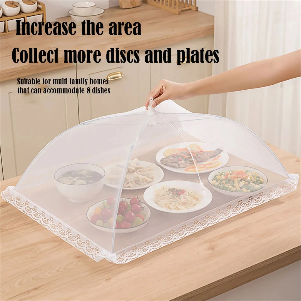 Food Cover: Summer Dustproof Fly Folding Table Cover, Fly proof Bowl Rice Cover, Food Dust Covering Artifact