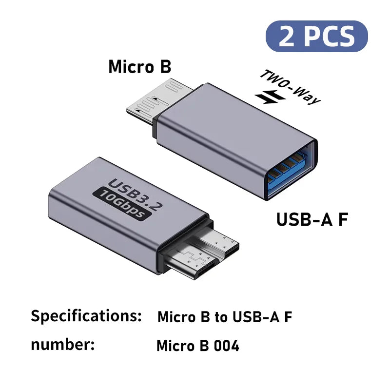 Micro B USB C 3.0 Male to Type C Female Adapter Type-C USB3.0 Micro B Connector for External Hard Drive Disk HDD Cable Adapter