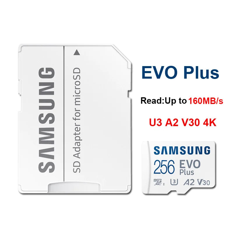 Samsung EVO Plus/PRO Plus/PRO Ultimate mcroSD Card 512G 256GB 128GB 64GB SDXC Class 10 U1 High-Speed TF Card U3 for 4K UHD video