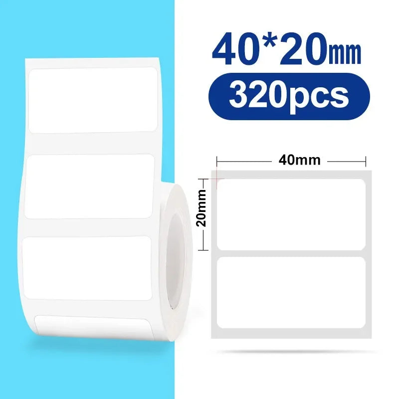 30-50mm Niimbot B21 B1 B3S Printer Label Paper Roll White Sticker Print Papers Rolls Tear-proof Water Oil-proof Adhesive
