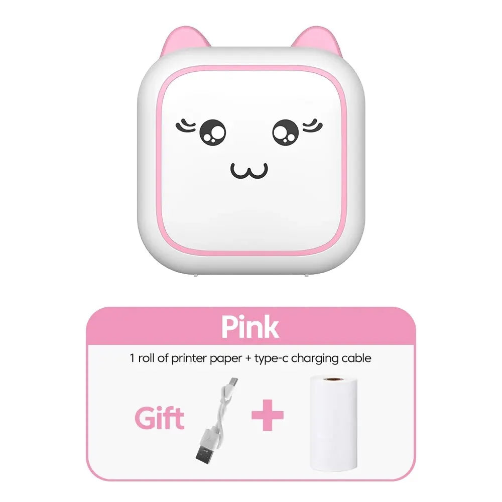 Portable Mini Thermal Photo Printer Cordless Label Printer Rechargeable Design Compact for Text Photos and Symbols for Printing