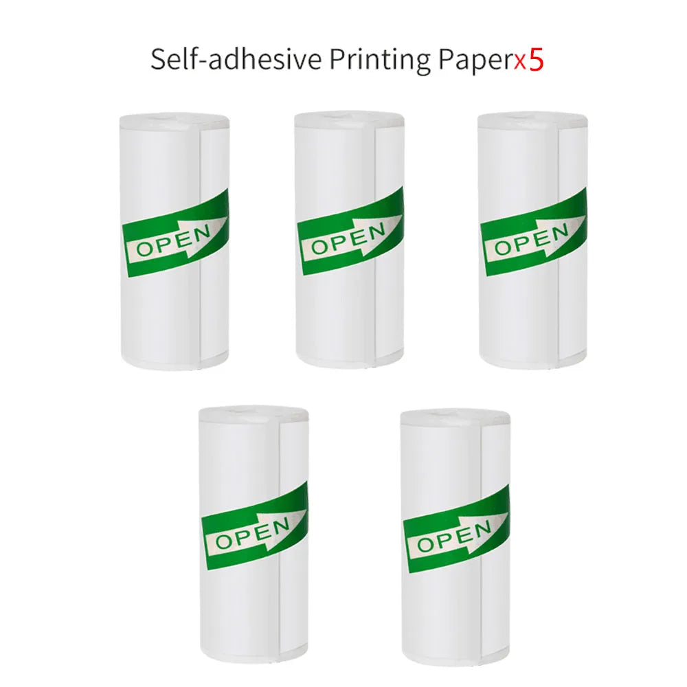 HD Mini Portable Printer Thermal Paper Universal 57mm Self-adhesive Paper Label Sticker For Phone Printing Picture Photo 2024