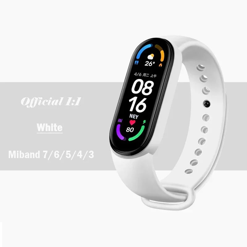official Silicone Strap For Xiaomi Mi Band 4 5 6 7 Bracelet Sport Watch Wristband Miband4 miband7 Correa Mi band 3 4 5 6 7 Band