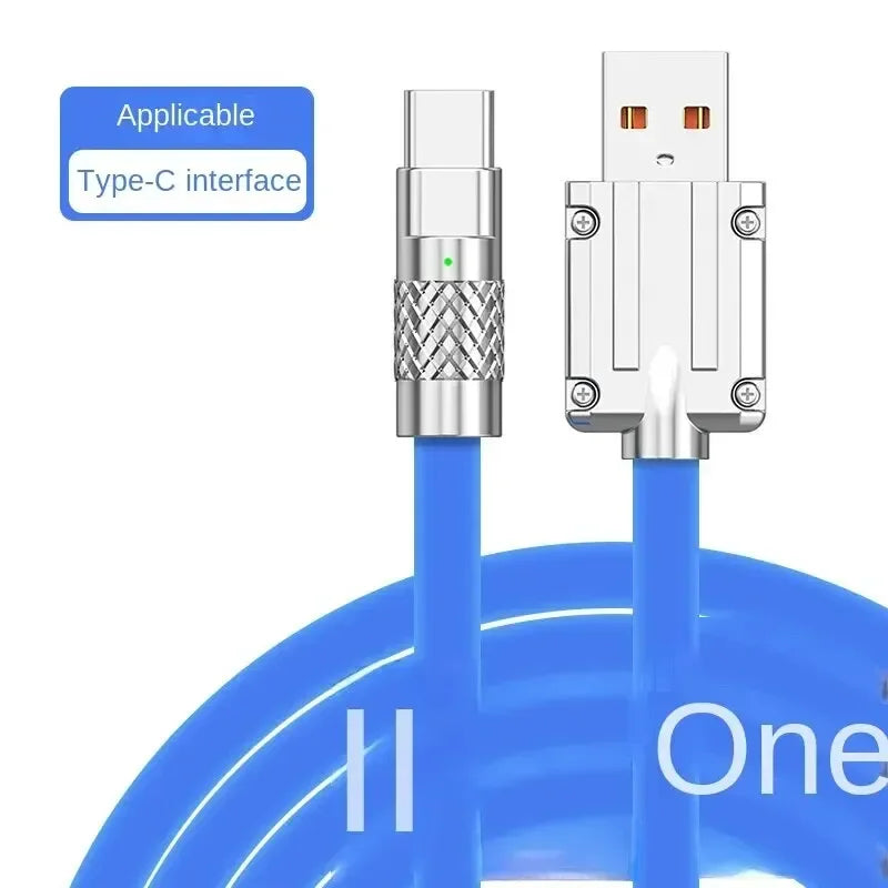 Liquid Silicone Cable Quick Charge 1M USB Cable USB C Charger Cable for Huawei Samsung Xiaomi 120W 6A Super Fast Charge Type C