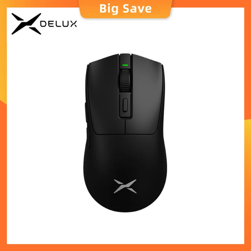 Delux M600 Series Wireless Gaming Mouse 52g Lightweight 2.4G Dual Mode Connection 26000DPI Macro Rechargeable Mice for PC Gamer