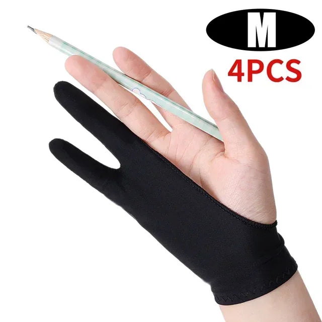 Drawing Glove Palm Rejection Two Finger Gloves for Apple IPad Capacitive Tablet Screen Artist Right/Left Hand Graphic Tablet