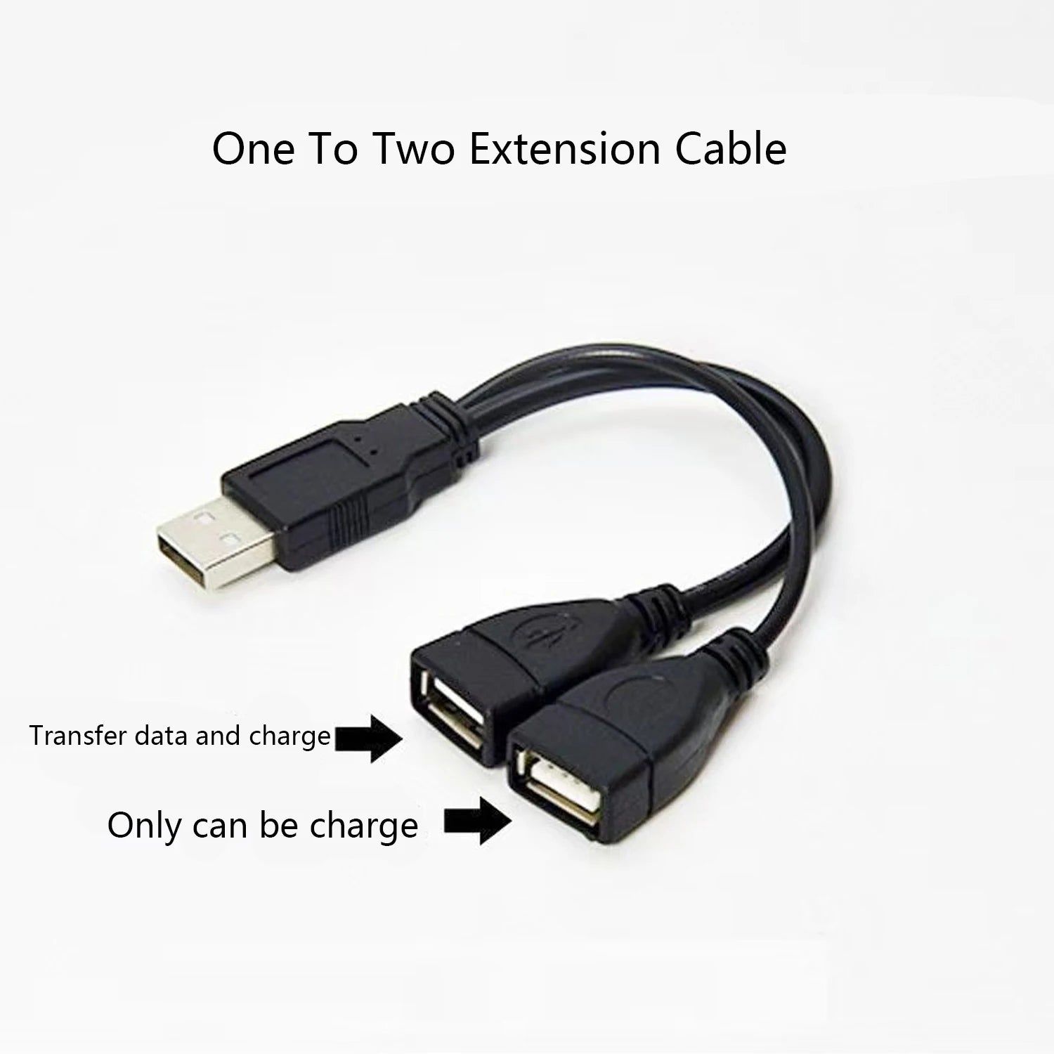 High Quality USB 2.0 Cable USB Double Splitter Adapter Cable One To Two Female To USB 2 Male Power Extension Cable