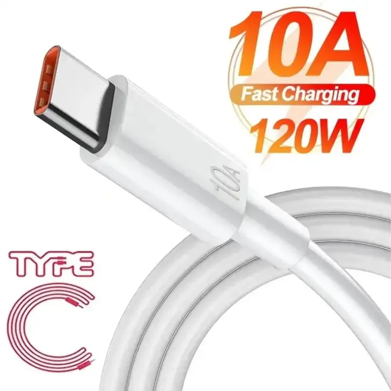 10A Mobile Data Cable 120W Super Fast Charging Type-C Durable Wire Data Cable Suitable For Huawei Mobile Phones