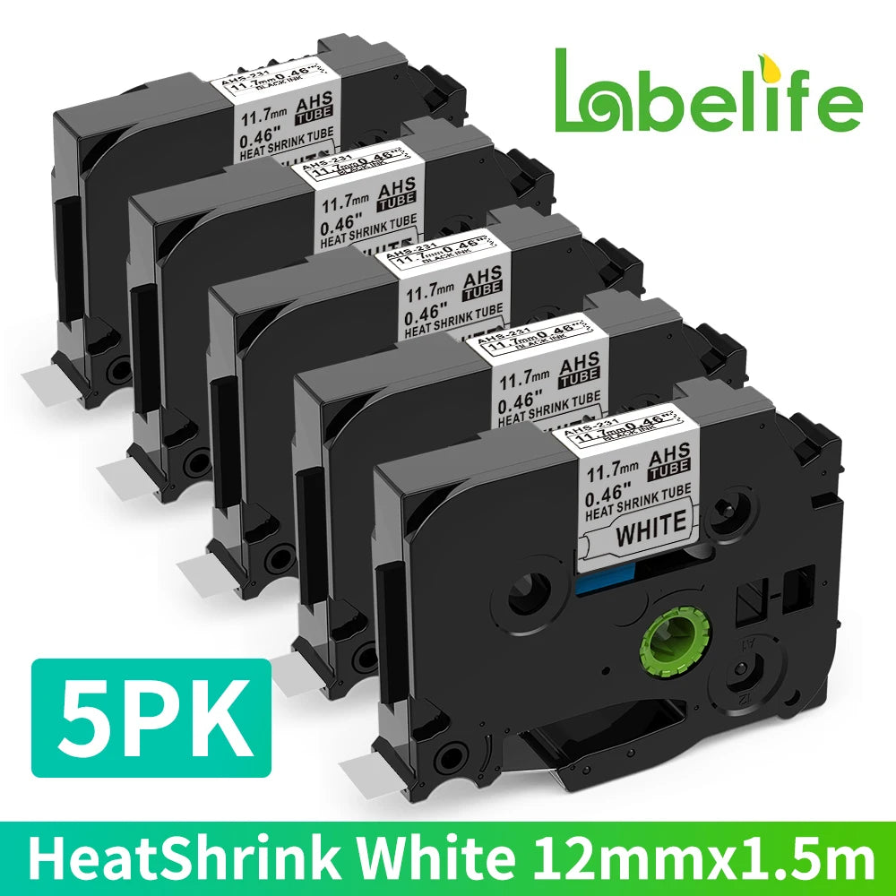 E1000PRO Tube Label Printer Sticker Label Printer & Label Tape 12mm Compatible for Brother Ptouch Label Machine TZe-231 HSe-231