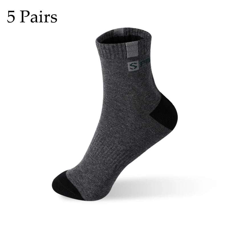 5/10 Pairs Men Bamboo Fiber Autumn Winter Men Socks Breathable Cotton Sports Sock Breathable Deodorant Business Socks Size 37-43