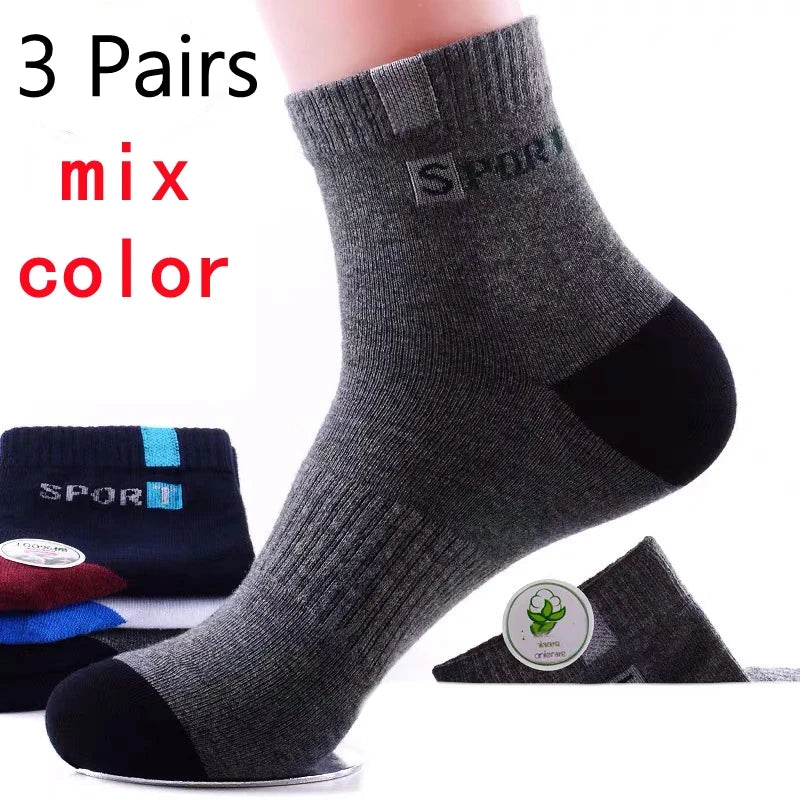 5Pairs/Lot Men's Socks Mid-tube Socks Absorb Sweat Running Professional Sports Socks Breathable Outdoor Basketball Riding Socks