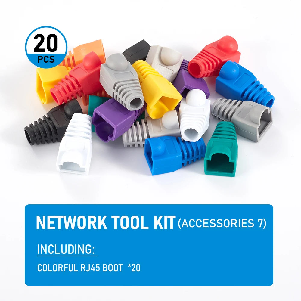 RJ45 Crimp Plier Pass Through Crimper Stripper Cutter for Cat7 Cat6 Cat5e 8P8C Modular Connector Ethernet All-in-one Wire Tool