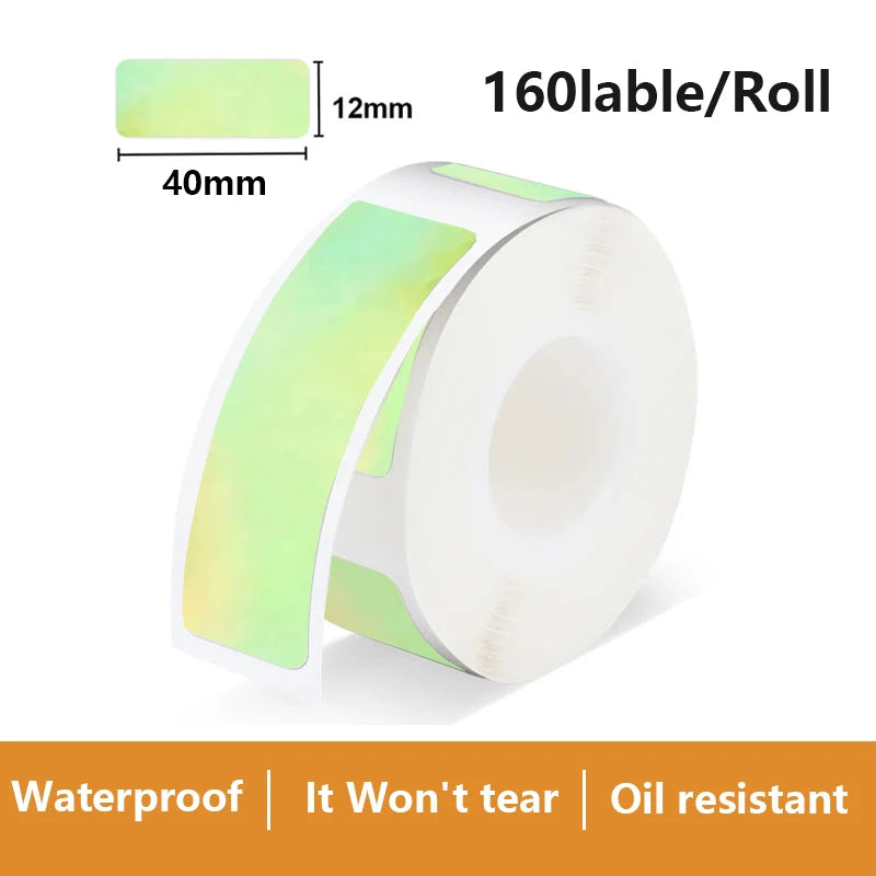 1Roll P12 P15 Thermal Label Sticker 12mm*40mm tape Compatible Phomemo D30 Q30 Marklife P11 P50 L12 DELI Q2 Labeller