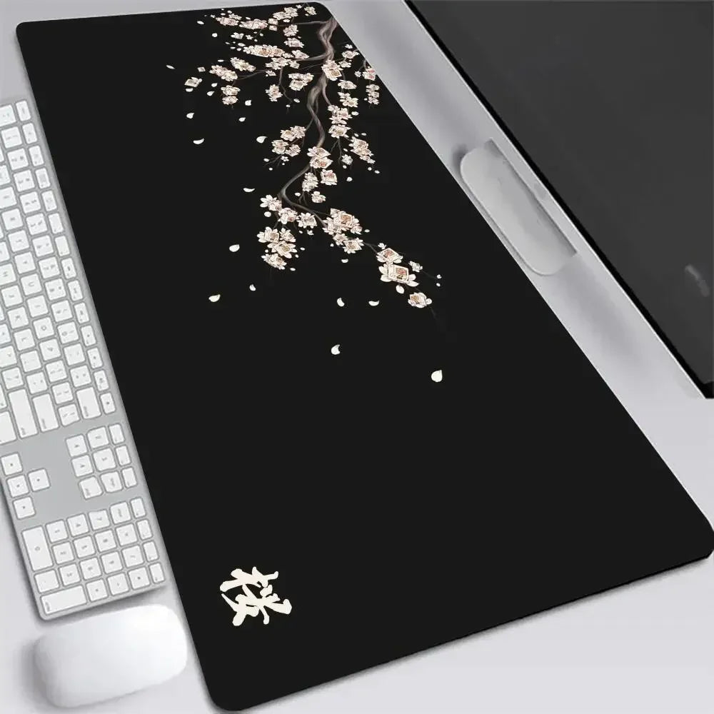 Japan Cherry Blossom Mouse Pad XXL Gray Laptops Gaming Deskmat Sakura Mousepad Anime Office Carpet Gamer Keyboard Computer Desks