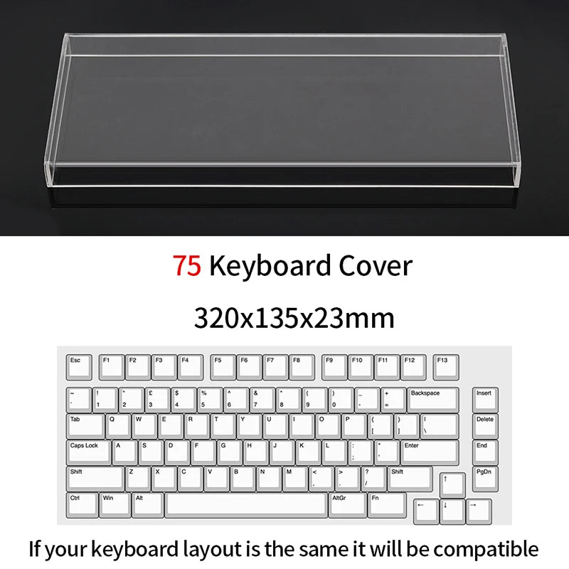 Acrylic Keyboard Clear Protector Case Mechanical Keyboard Dust Cover For 60/61/64 96 98104/108 Key Mouse Cover Keyboard Cover