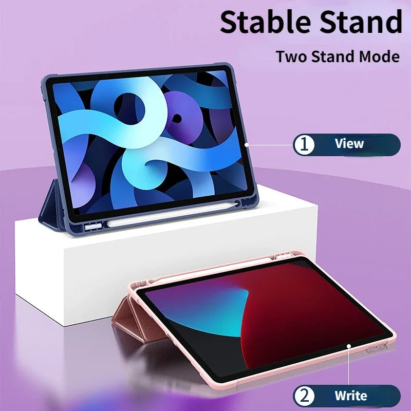 Case for iPad 10.2 Pro 11 13 9.7 Mini 6 10.5 Air 3 Smart Cover with Pencil Holder iPad 11th 10th 9th 8th 7th 6th 5th 2025 Fundas
