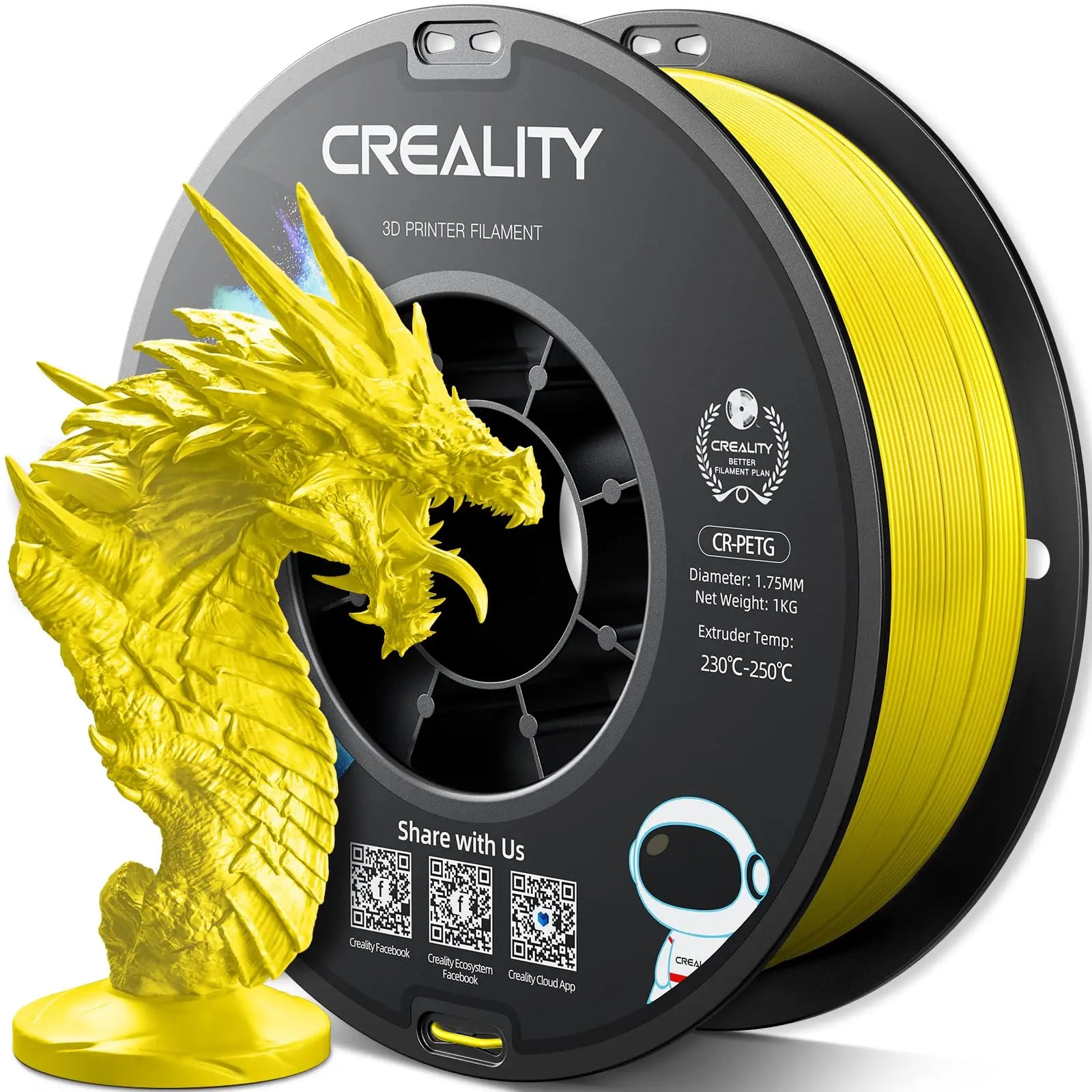 Creality Official PETG 3D Printer Filament 1.75mm 12 rolls Bundle  High Precision Strong Toughness Odorless Flow Moistureproof