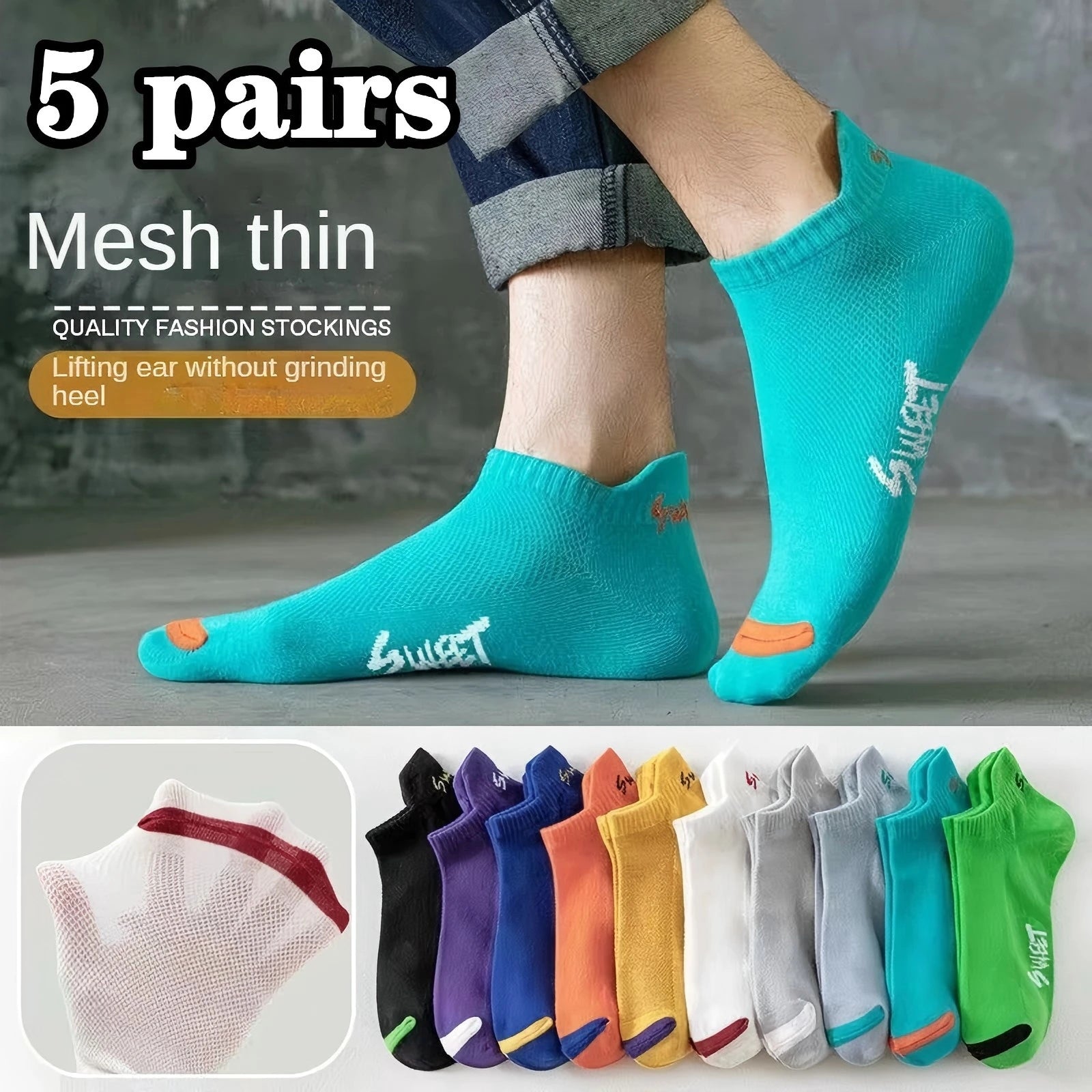 10 Pairs of Men's/women's Boat Socks, Plain Color, Anti Odor, Summer Ankle Socks, Casual and Breathable Low Waisted Socks