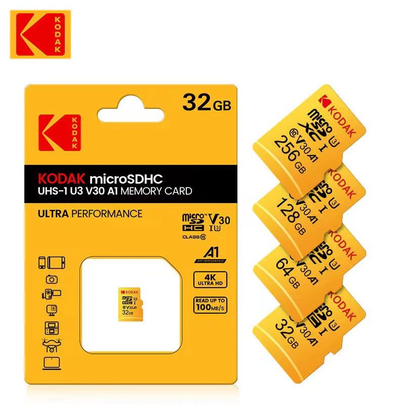 Kodak  Micro SD32GB-256GB Memory Card - High Speed Class 10 U3 UHS-I for Smartphones, Digital Cameras, Tablets and Drones