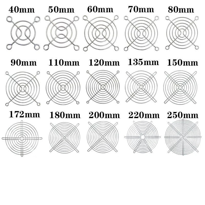 Metal Protective Mesh Cover for Cooling Fan - 30mm 40mm 50mm 60mm 70mm 80mm 92mm 110mm 120mm 140mm 150mm