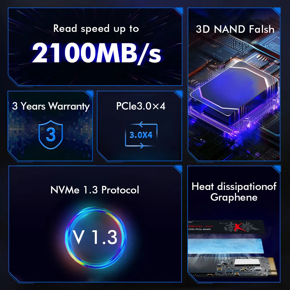 HUADISK Ssd Nvme M2 Pcie Gen3 Hard Drive Disk 128gb 256gb 512gb 1tb Internal Hard Drive For Notebook Desktop