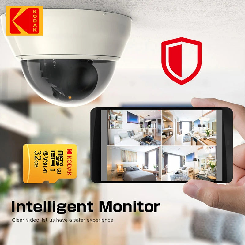 KODAK Micro SD Memory Card 128GB 100MB/s Class 10 U3 UHS-I 64GB Mini TF SD Card 4K HD for smartphones, dash recorders, drones,