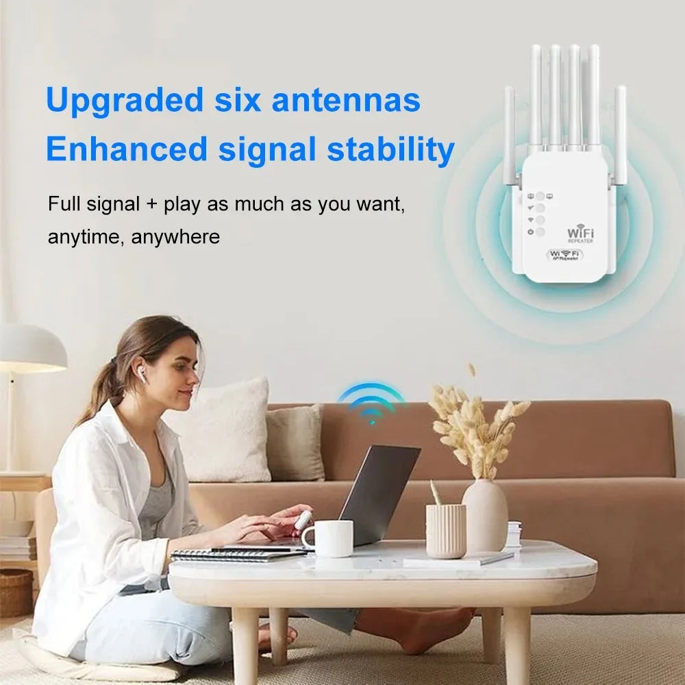 Kebidumei 1200Mbps Wireless WiFi Repeater WIFI Extender Signal Booster 2.4G 5G Dual-band Network 802.11ac WiFi Amplifier Router