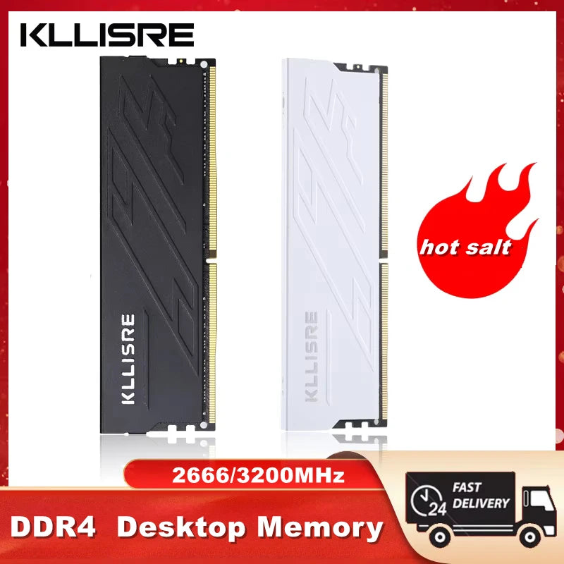 Kllisre Memória DDR3 DDR4 8GB 16GB Ram 1600 1866 2666 3200 MHz Desktop Memory DIMM Non-ECC